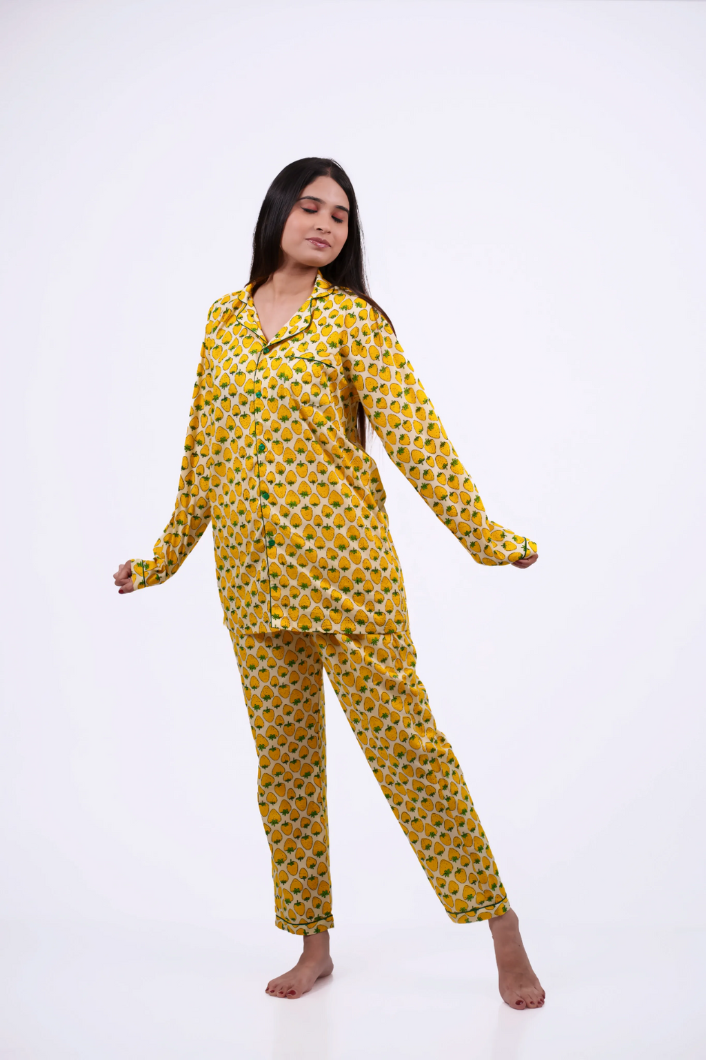 Yellow Strawberry Nightwear Set