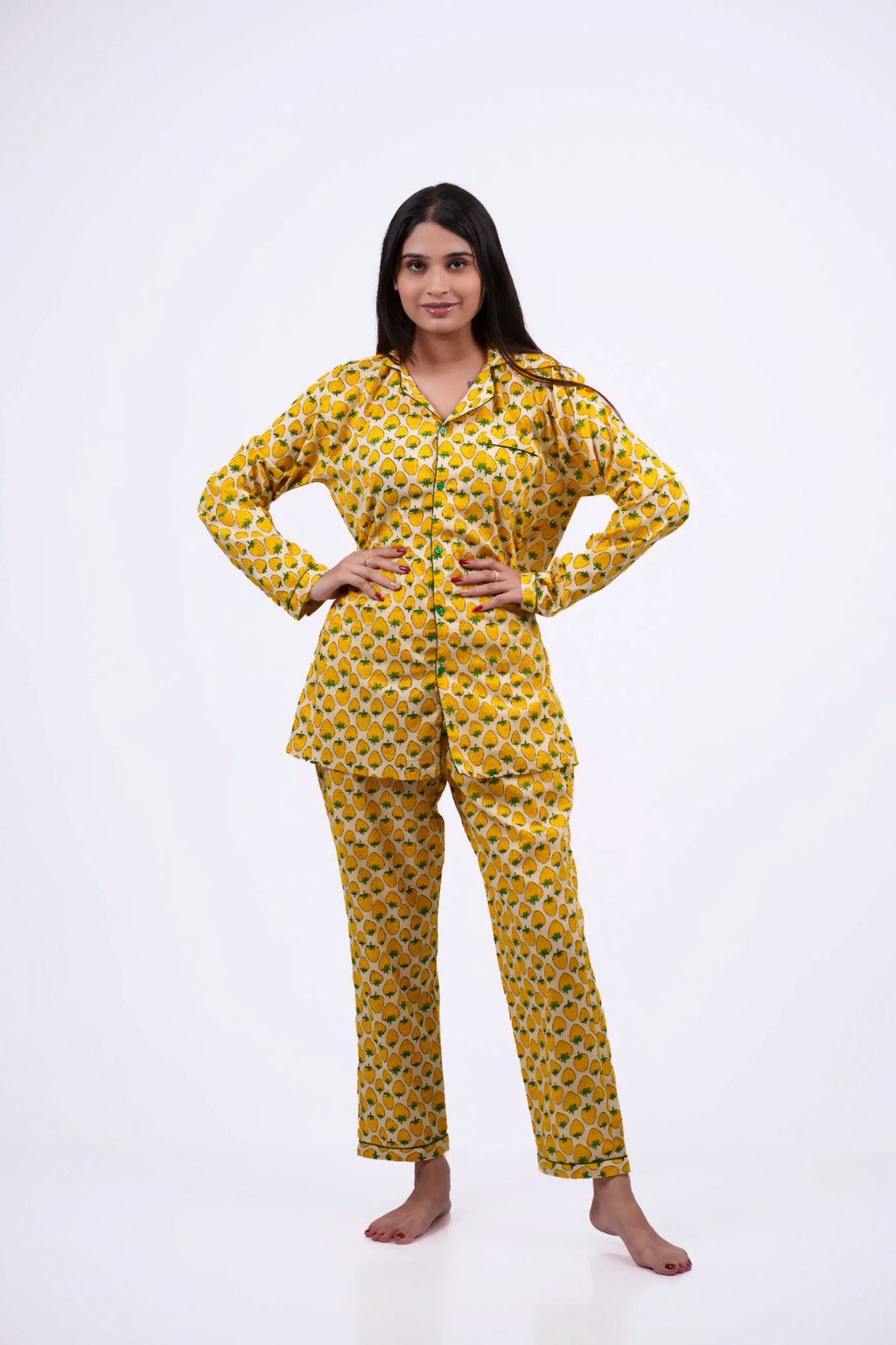 Yellow Strawberry Nightwear Set
